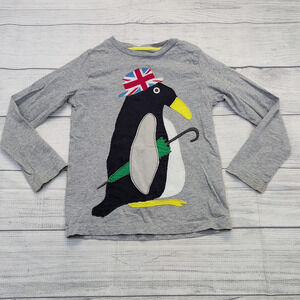 4/5 Mini Boden Penguin Applique Tee